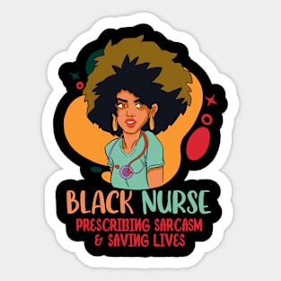 Black Nurse Afro American Medical Student Sticker